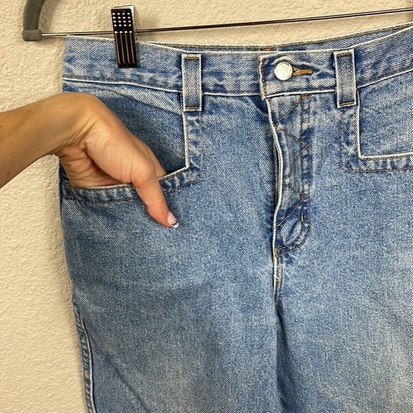 Rare Vintage Zonz High Rise Mom Jeans Rigid Denim Wide Leg Sz 11 - Picture 4 of 13